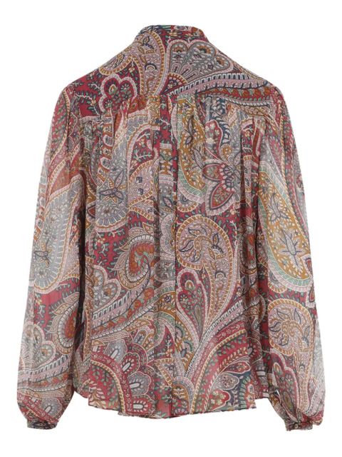 ETRO paisley print high-neck blouse - Red