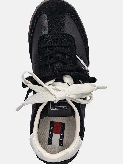 Tommy Hilfiger sneakersy skórzane TJW LOW PROFILE RUNNER LTHR MIX damskie kolor czarny EN0EN03001