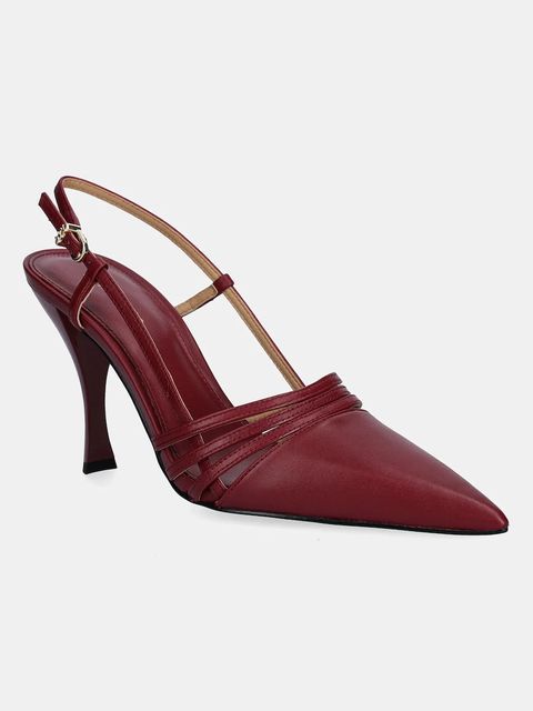 MICHAEL Michael Kors szpilki skórzane Haisley kolor bordowy 40T5HSHP1L.691 - zdjęcie produktu nr 1