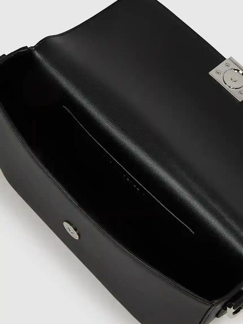 Karl Lagerfeld torebka skórzana K/FOREVER kolor czarny A4W30262