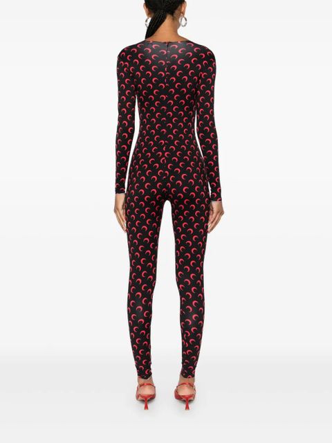 Marine Serre moon-print jumpsuit - Black