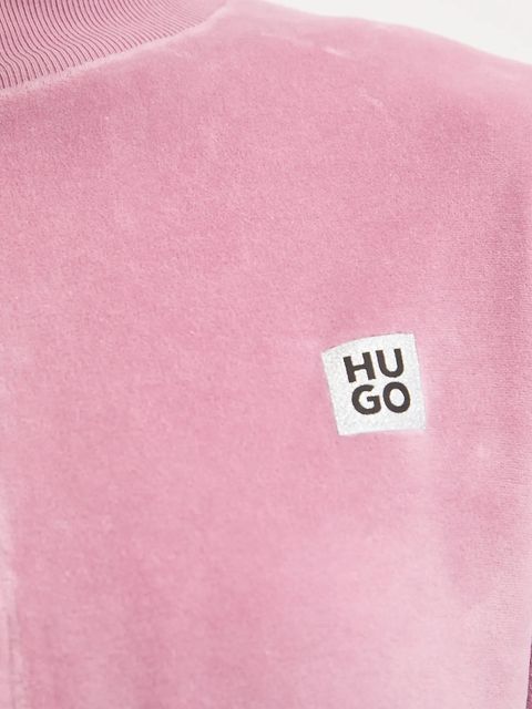 HUGO bluza damska kolor różowy z aplikacją 50549796