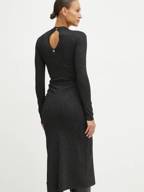 Twinset sukienka kolor czarny maxi dopasowana 242AT3011