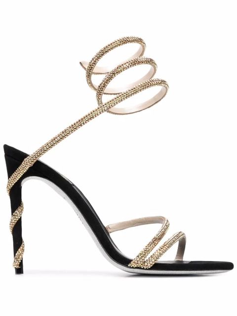 René Caovilla Margot 120mm jewelled snake sandals - Black - zdjęcie produktu nr 1