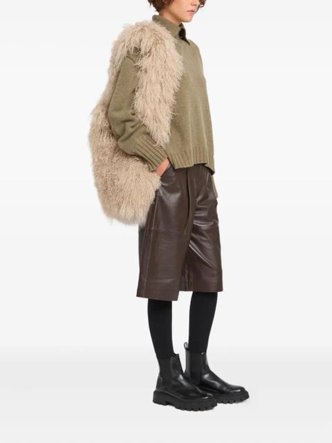 Yves Salomon shearling shoulder bag - Neutrals - zdjęcie produktu nr 2