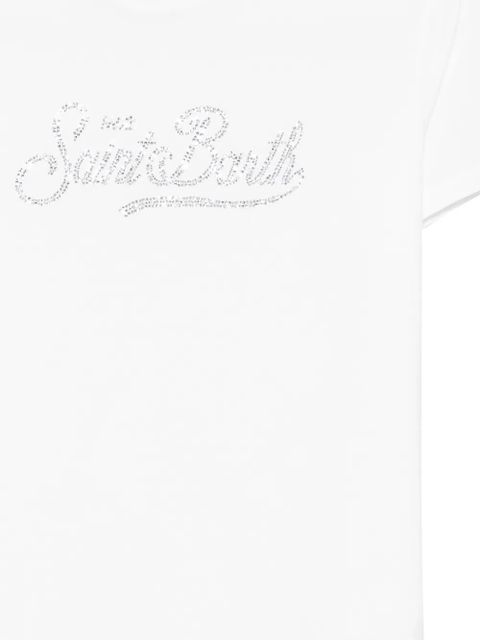 MC2 Saint Barth Emilie rhinestone-logo T-shirt - White