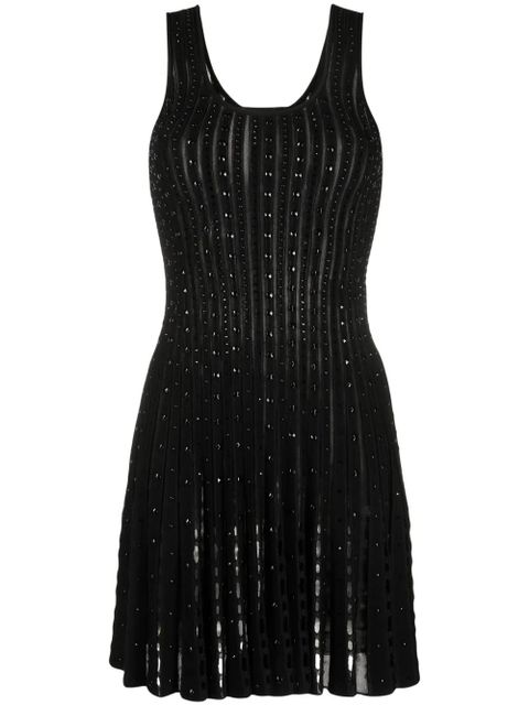 Versace plissé-knit sleeveless minidress - Black - zdjęcie produktu nr 1