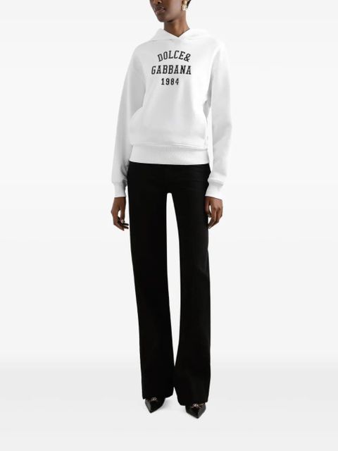 Dolce & Gabbana logo-embroidered hoodie - White