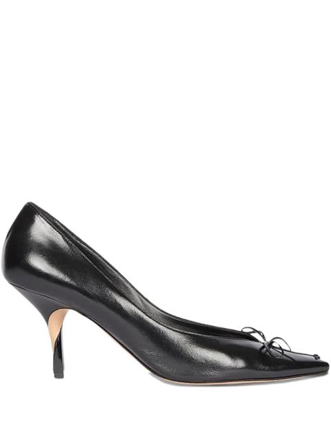 Jacquemus 80mm bow-detail pointed-toe heeled pumps - Black - zdjęcie produktu nr 1