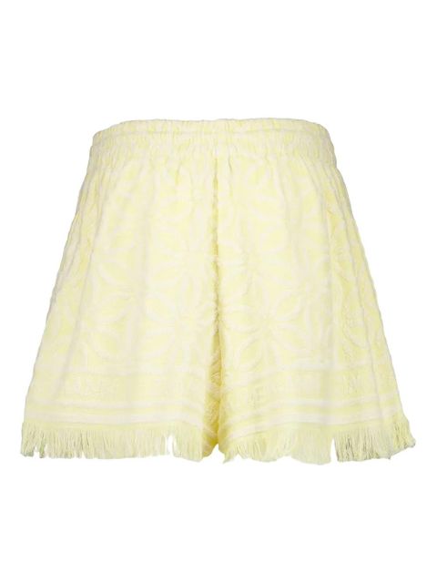 ZIMMERMANN Coco fringed jacquard shorts - Yellow