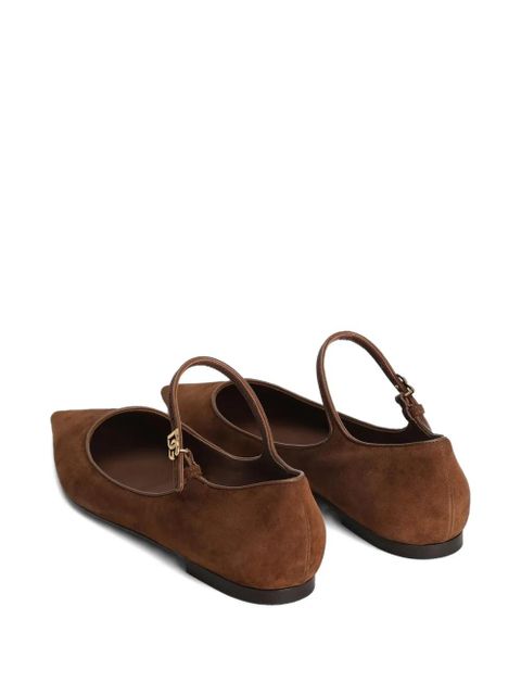 Dolce & Gabbana pointed-toe ankle-strap flats - Brown