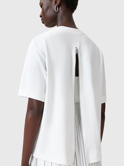 AllSaints sukienka i t-shirt JAX kolor biały maxi rozkloszowana W326DB - zdjęcie produktu nr 2