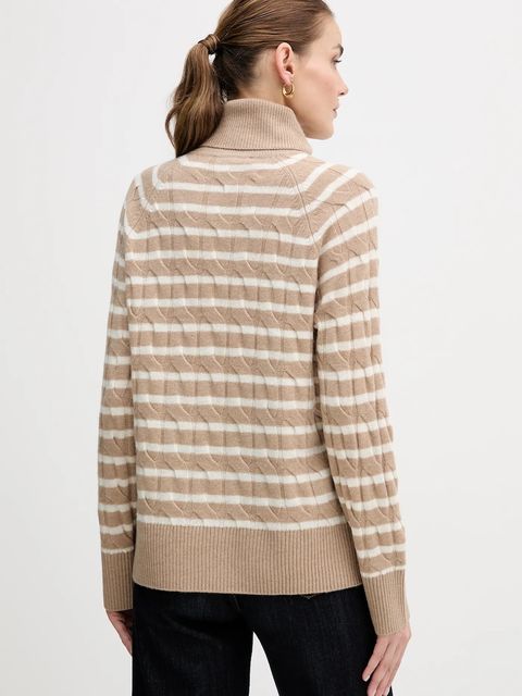 Tommy Hilfiger sweter wełniany damski kolor beżowy lekki z golfem WW0WW46791 - zdjęcie produktu nr 2