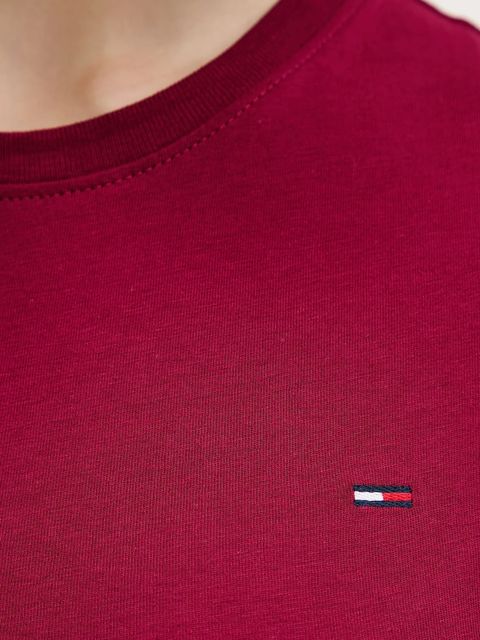 Tommy Jeans t-shirt bawełniany damski kolor bordowy DW0DW20459
