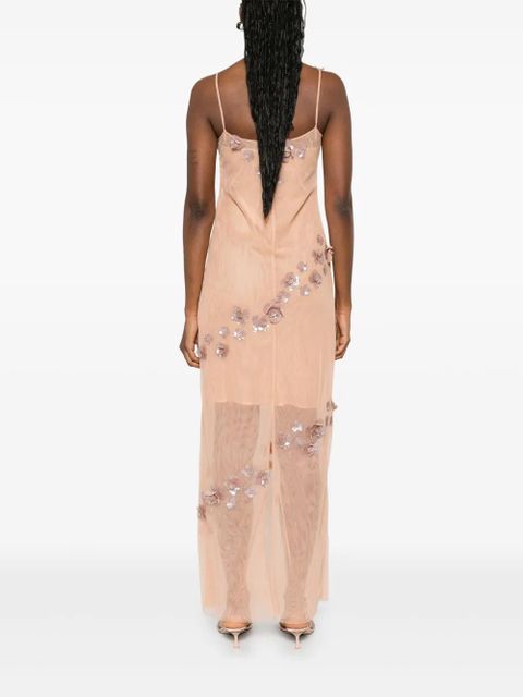 Blumarine sequin-embellished tulle maxi dress - Pink - zdjęcie produktu nr 2