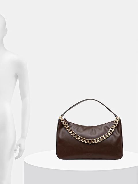 Twinset torebka skórzana kolor brązowy 252TB7161