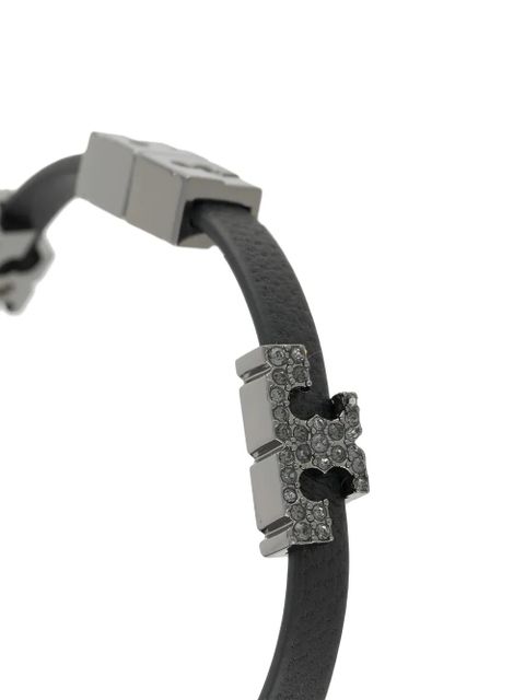 Tory Burch crystal-embellished logo plaque bracelet - Black - zdjęcie produktu nr 2
