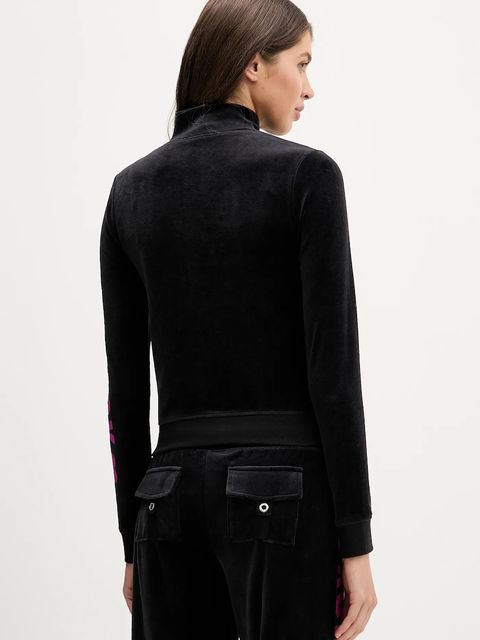 Juicy Couture bluza welurowa Angel damska kolor czarny wzorzysta JCNAS126453 - zdjęcie produktu nr 2