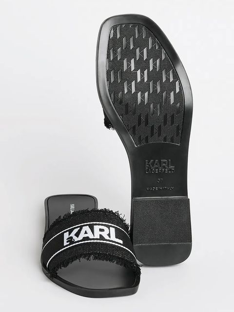 Karl Lagerfeld klapki SKOOT II damskie kolor czarny KL80411