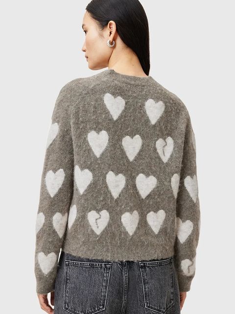 AllSaints kardigan wełniany AMORA damski kolor szary W042KC