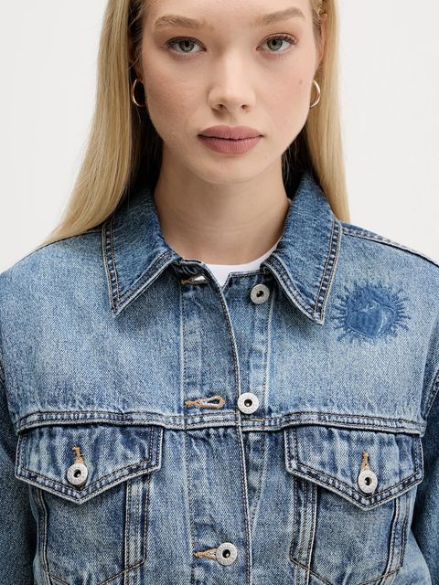 Hugo Blue kurtka jeansowa kolor niebieski przejściowa 50546316