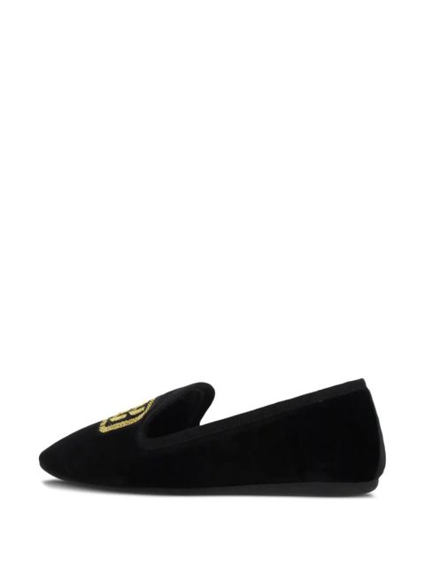 Miu Miu embroidered-logo slippers - Black - zdjęcie produktu nr 2