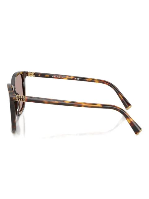 Miu Miu Eyewear tortoiseshell-pattern square-frame sunglasses - Brown - zdjęcie produktu nr 2