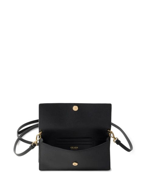 Prada triangle-logo leather mini bag - Black