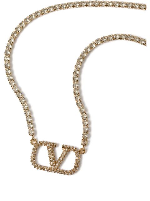 Valentino Garavani VLogo Signature crystal necklace - Gold