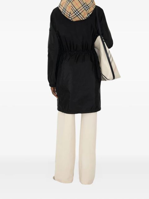 Burberry Vintage Check-trim parka coat - Black