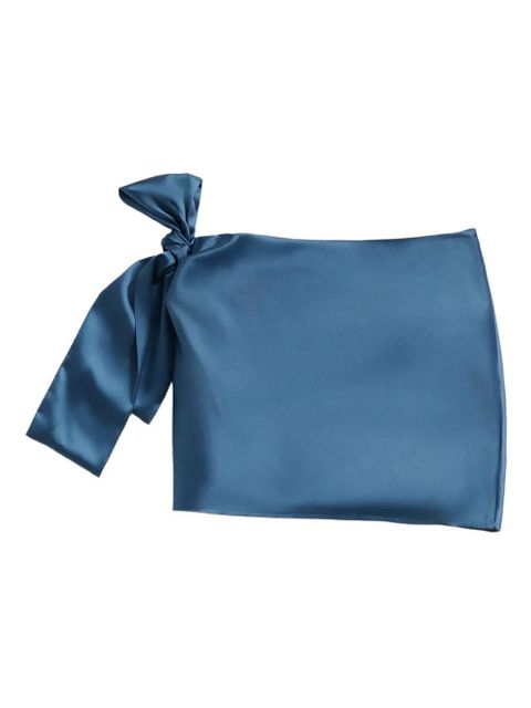 AREA crystal-embellished satin mini skirt - Blue