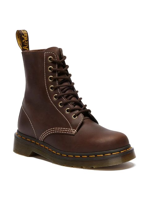 Dr. Martens workery skórzane 1460 Pascal damskie kolor brązowy na platformie DM42595200