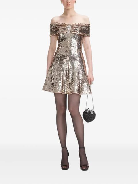 Self-Portrait sequinned mini dress - Gold - zdjęcie produktu nr 1