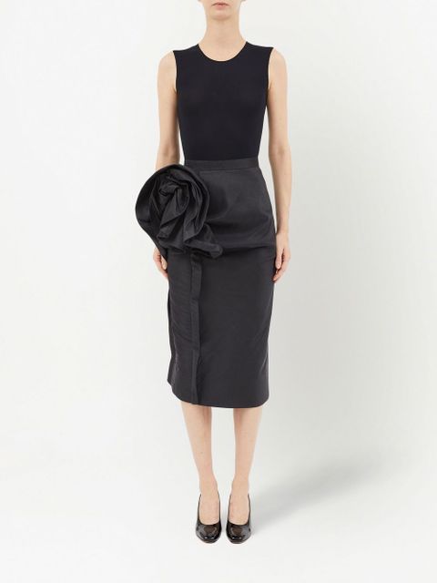 Maison Margiela moiré-effect ruffled midi skirt - Black - zdjęcie produktu nr 2