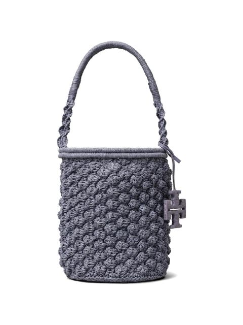 Tory Burch Ella hand-crocheted popcorn bucket bag - Grey - zdjęcie produktu nr 1