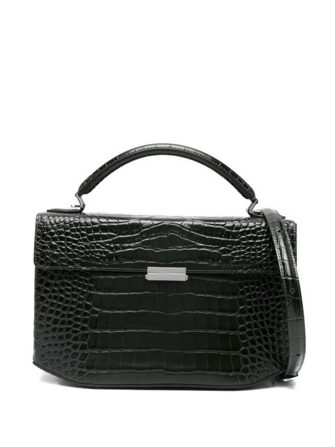 TOTEME crocodile-embossed leather tote bag - Green - zdjęcie produktu nr 1