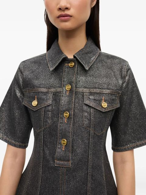 GANNI denim mini dress - Black