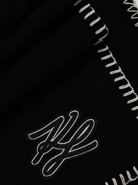 Karl Lagerfeld szalik wełniany K/AUTOGRAPH damski kolor czarny gładki A4W33114 - zdjęcie produktu nr 2