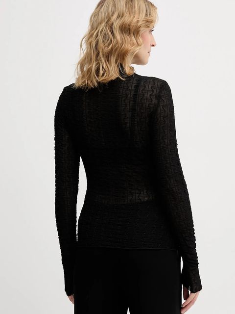 Sisley bluzka damska kolor czarny gładka 3ELRL108B