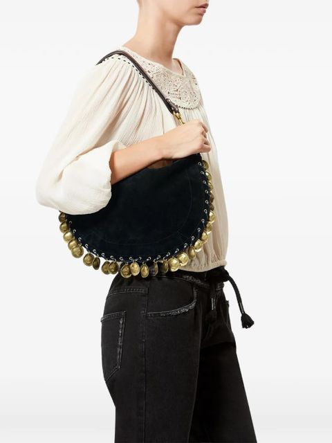 ISABEL MARANT Oskan Soft medallions half-moon shoulder bag - Black - zdjęcie produktu nr 2