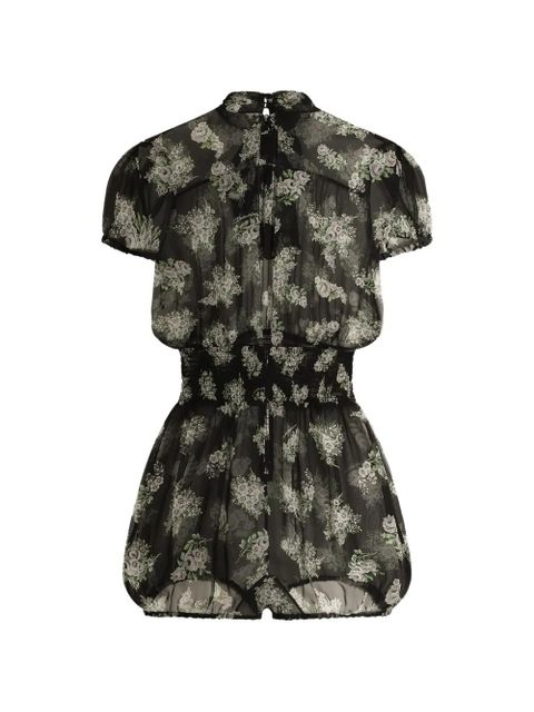 Dolce & Gabbana small flower bouquet-print chiffon jumpsuit - Black - zdjęcie produktu nr 2