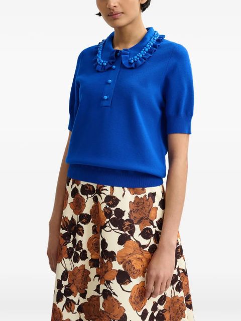 Essentiel Antwerp Jewelry ruffled polo shirt - Blue