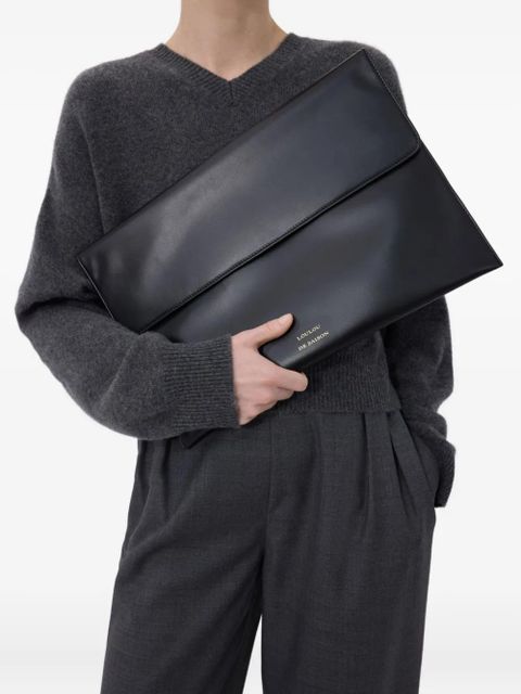 LouLou de Saison Gaia leather clutch bag - Black