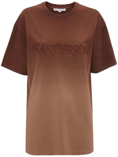 JW Anderson ombré-effect organic cotton T-shirt - Brown - zdjęcie produktu nr 1