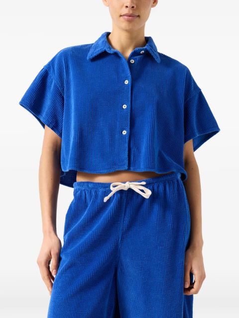 American Vintage corduroy short-sleeve shirt - Blue