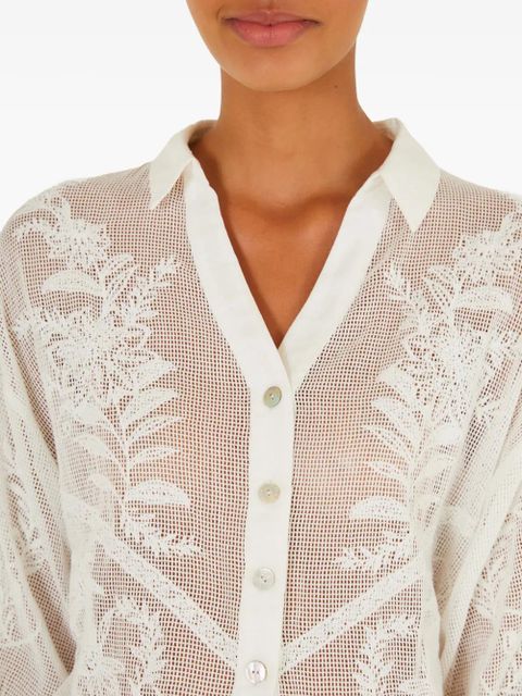 FARM Rio floral buttoned shirt - White
