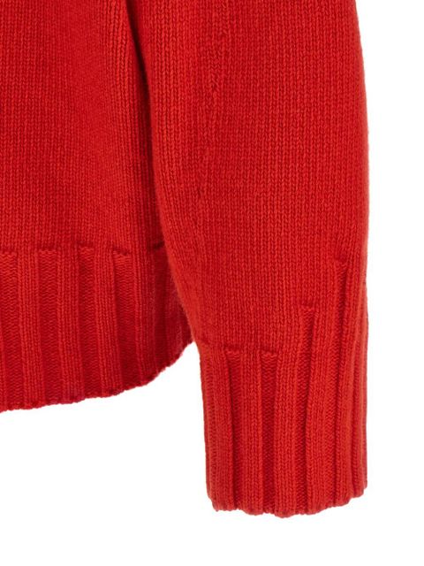The Attico logo asymmetrical hem knitwear - Red