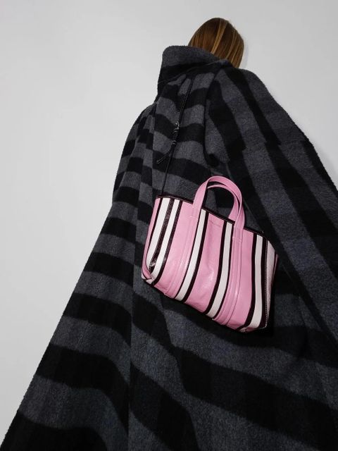 Balenciaga small Barbes East-West striped shopper tote - Pink - zdjęcie produktu nr 2