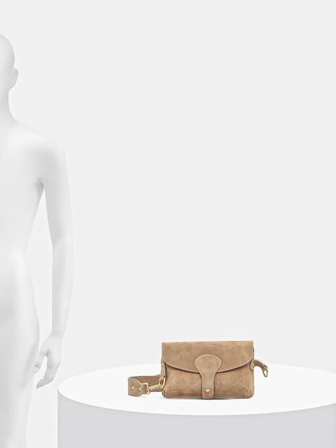 Answear.LAB torebka zamszowa kolor beżowy