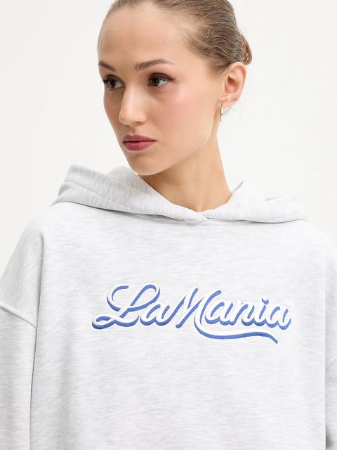 La Mania bluza LUMA damska kolor szary z kapturem melanżowa LUMA